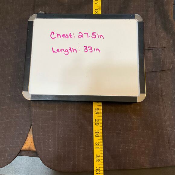 Vinci Brown Suit Jacket Blazer Checked Italian Single Breasted Neutral Size 52R - Picture 9 of 9